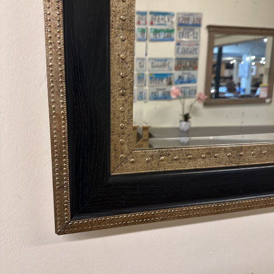 Large Black and Gold Framed Mirror