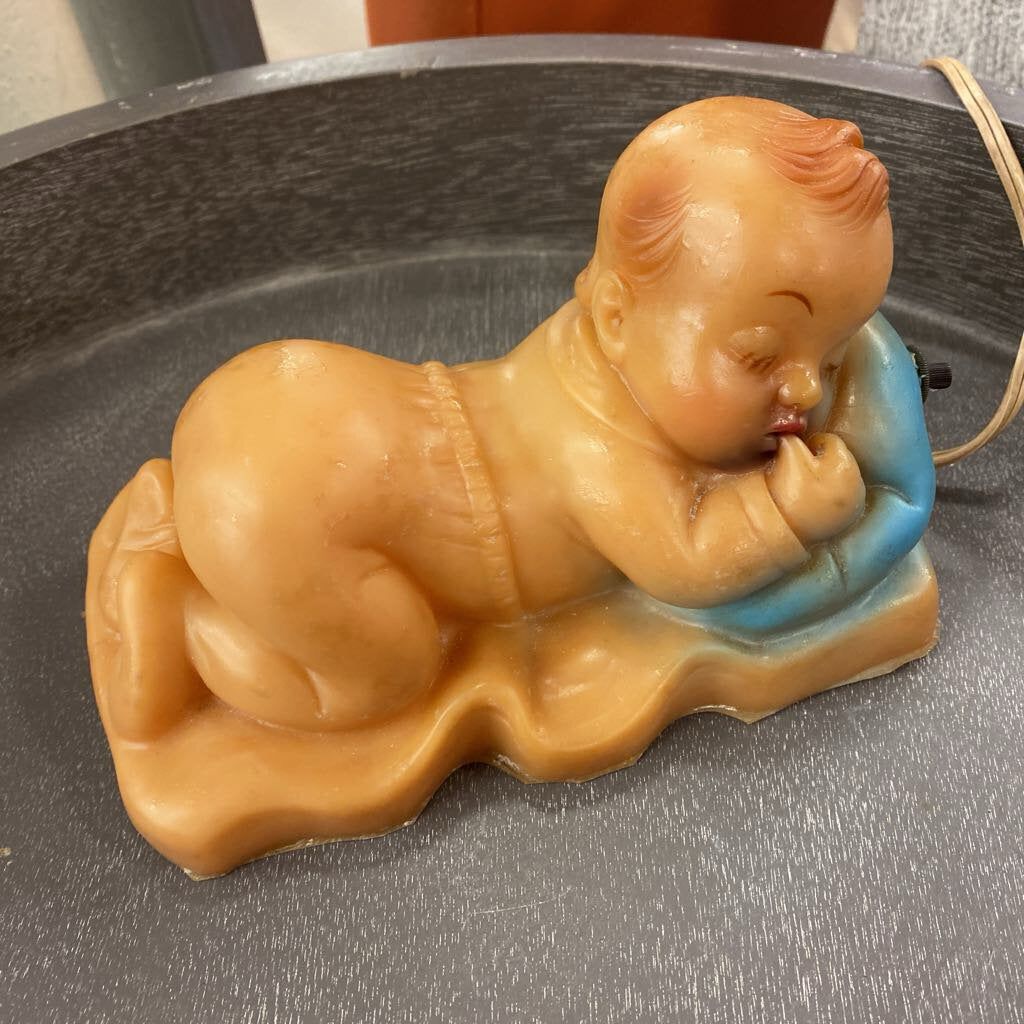 Vintage Sleeping Baby Lamp