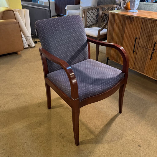 Blue Fabric Wood arm and Frame Arm Chair