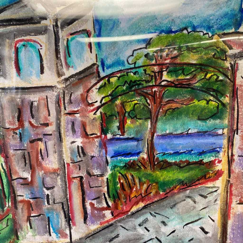 Signed Abstract City Watercolor ART