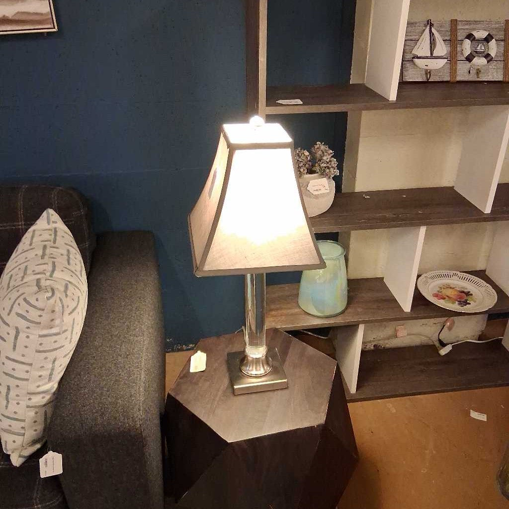Silver Base Glass Lamp LAMPS