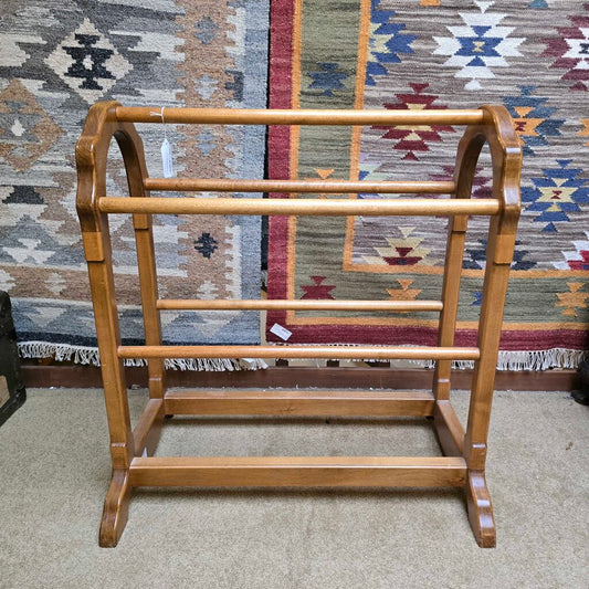Wood 3 Rung Blanket Rack