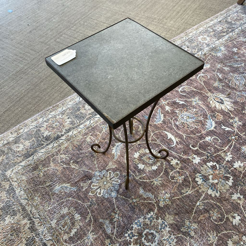 Slate Top Scrolly Metal Plant Stand (AS IS)