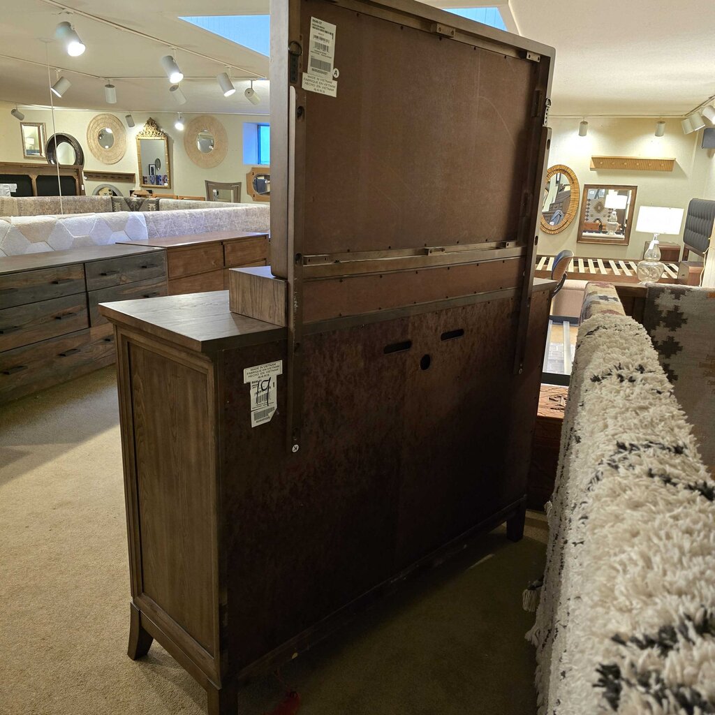 12 Drawer Dark Wood Dresser w/ Mirror