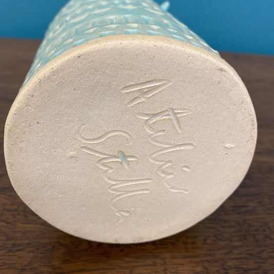 Signed ATELIER STELLA Pottery Seafoam w/Arms