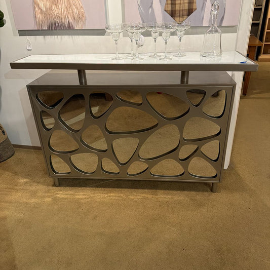 Grey Metal Contemporary Bar
