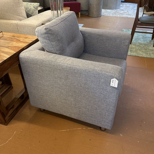Modern Boxy Grey Accent Chair