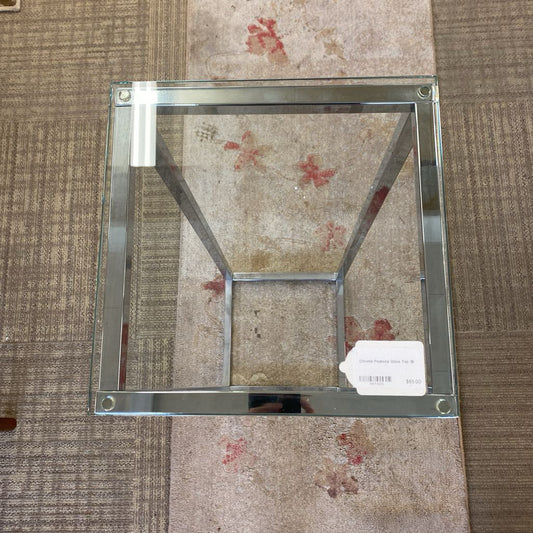 Chrome Pedestal Glass Top C SIDE TABLES