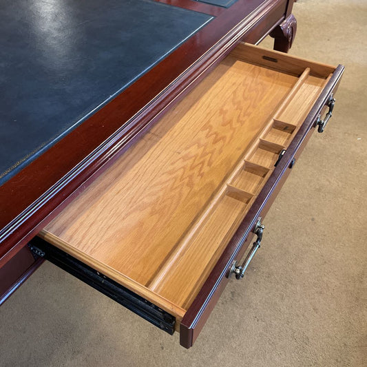 Leather Inlay Claw Foot Desk