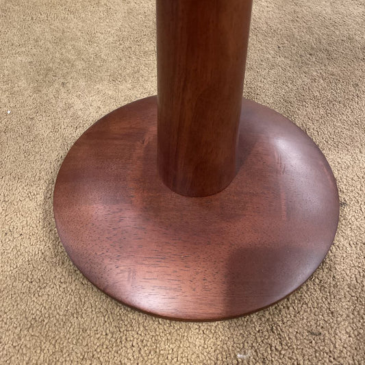 Simple Walnut Finish Pedestal End Table