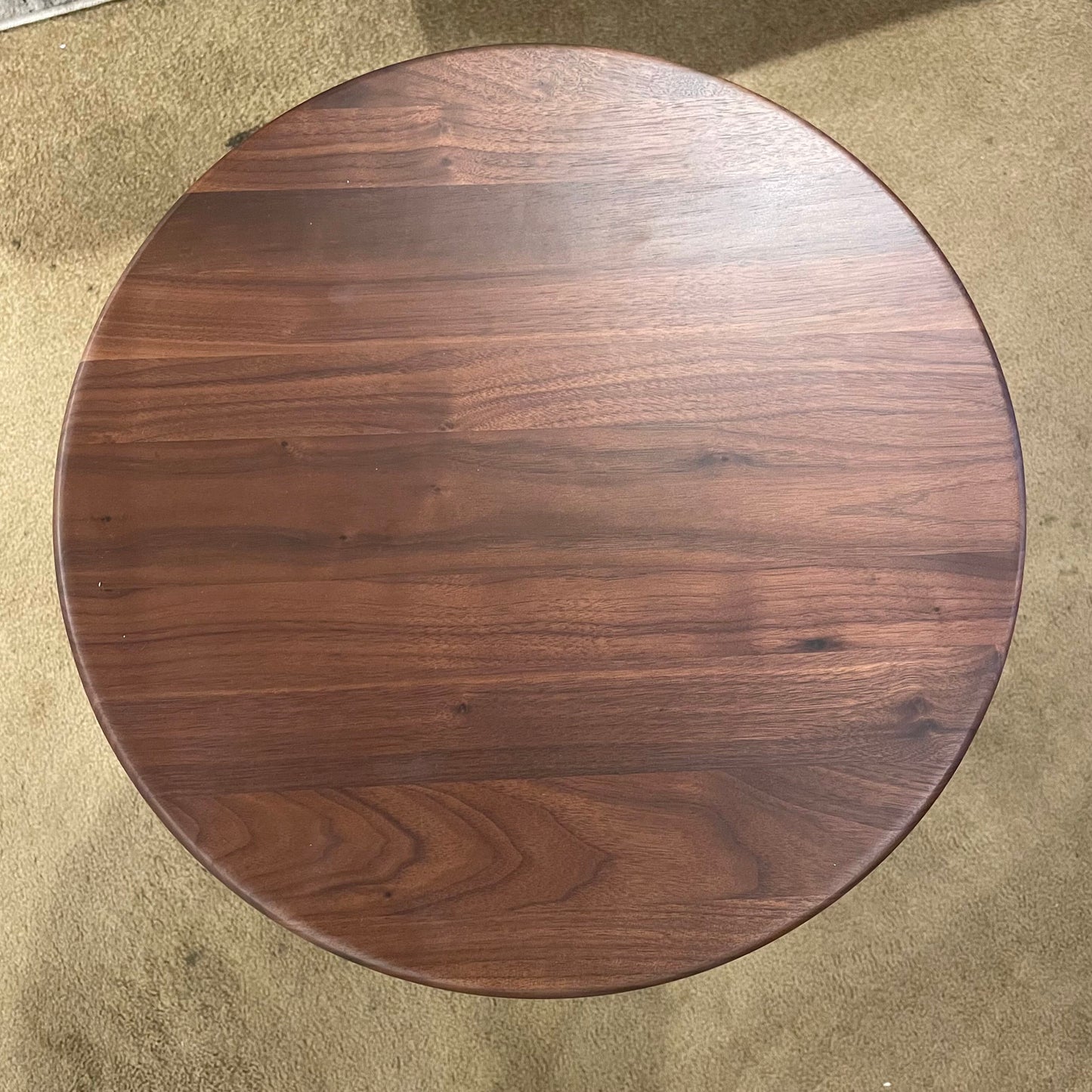 Simple Walnut Finish Pedestal End Table