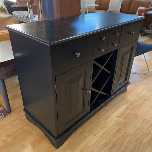 Black Buffet w/ Wine Rack
