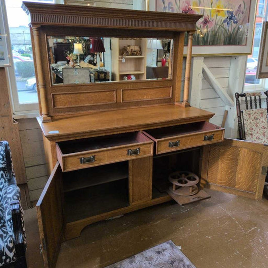 Maple & Co. Antique Oak Buffet w/ Vanity
