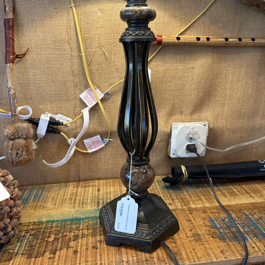 Antique Brass & Marble Lamp