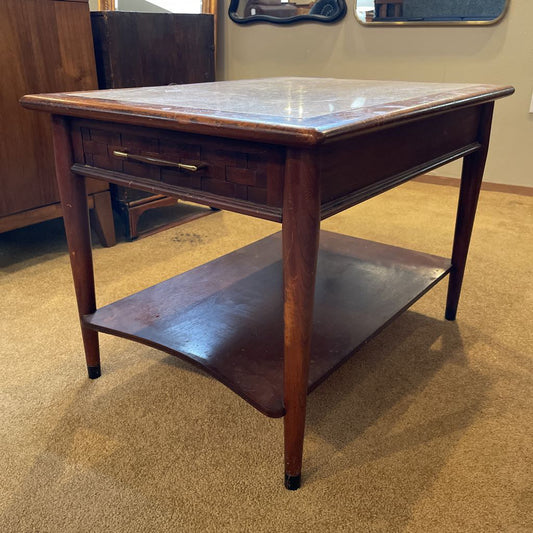 MCM Stone Top 1 Drawer Nightstand