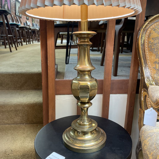 Brass Base Pleated Shade Table Lamp
