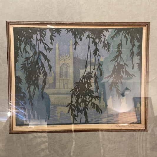 Wilfred R Wood ORIGINAL/SIGNED Watercolor in Silver Toned Frame ART