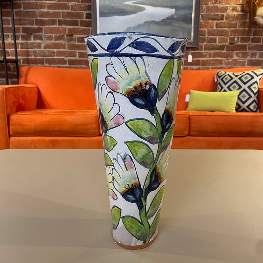 Pat Espey, Local Artist Floral Pottery Vase