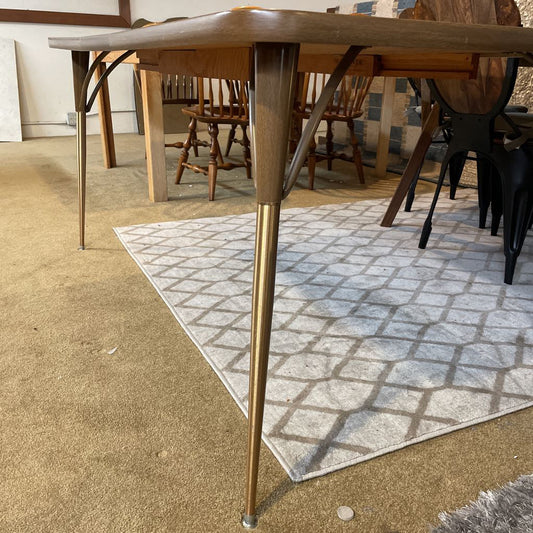 Watertown Slide Expanding Metal Veneer Table with Brass Legs C DINING TABLES