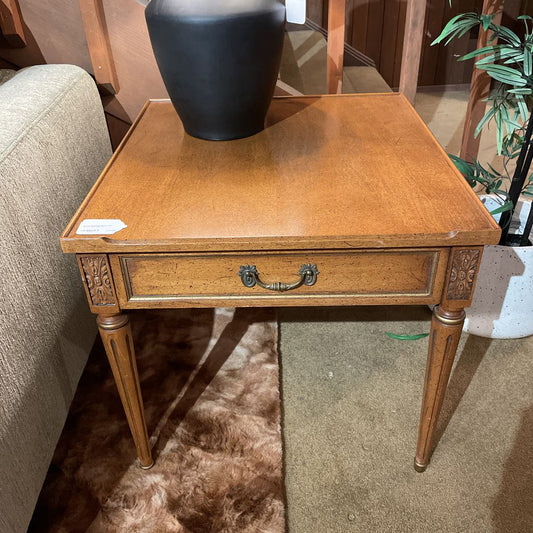 Wood Oversized Square One Drawer End Table C SIDE TABLES