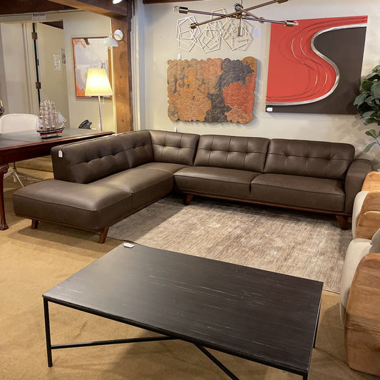 Odense Chocolate Leather LAF Sectional U SECTIONALS LAF