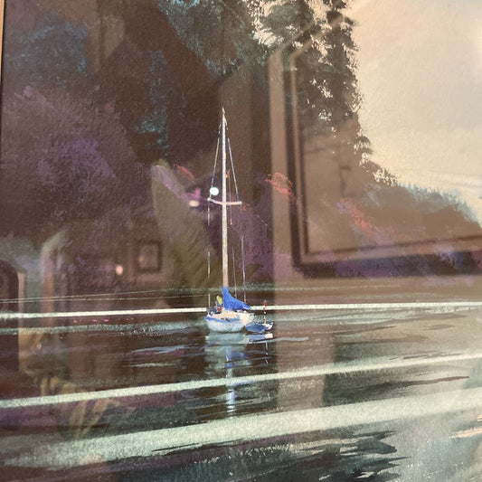 Joan Pinney Riverscape Original Watercolor ART