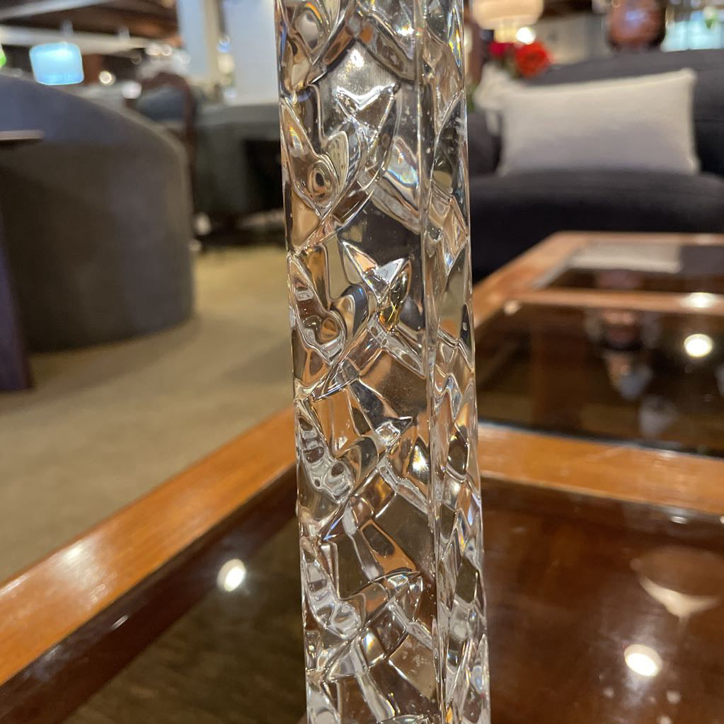 Twist Glass with Square Base Candlestick SET/2--Slovenia