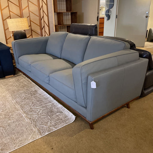 Karlstad Pewter Leather Sofa U SOFAS