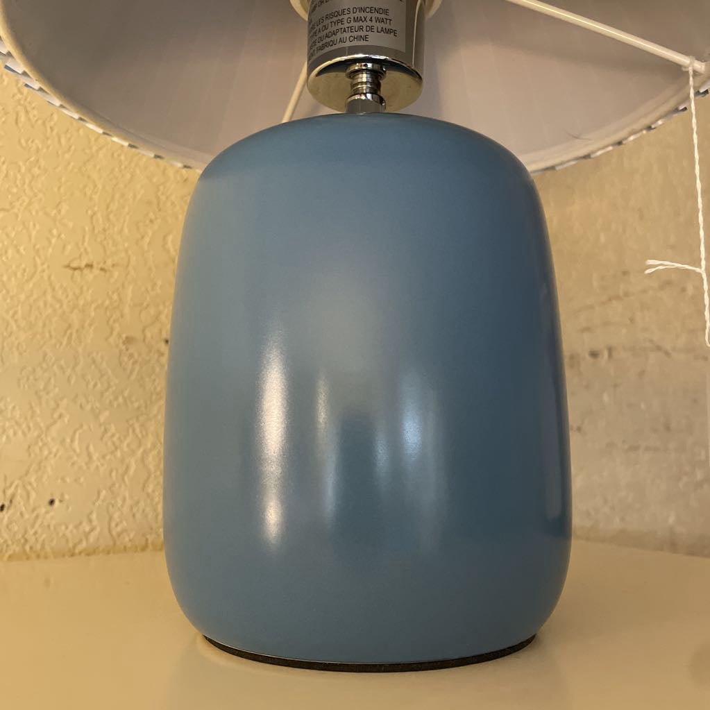 Royal Blue Table Lamp w Matching Pleated Shade LAMPS