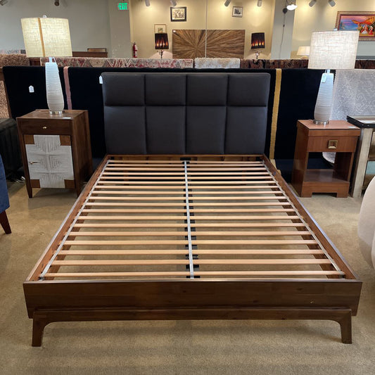 Charcoal Square Tufted Queen Bed Frame C BED FRAMES