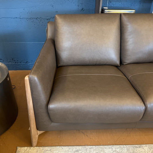 Dark Grey Mod Leather Sofa