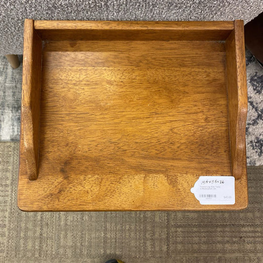 Turned Leg Side Table w/Backsplash