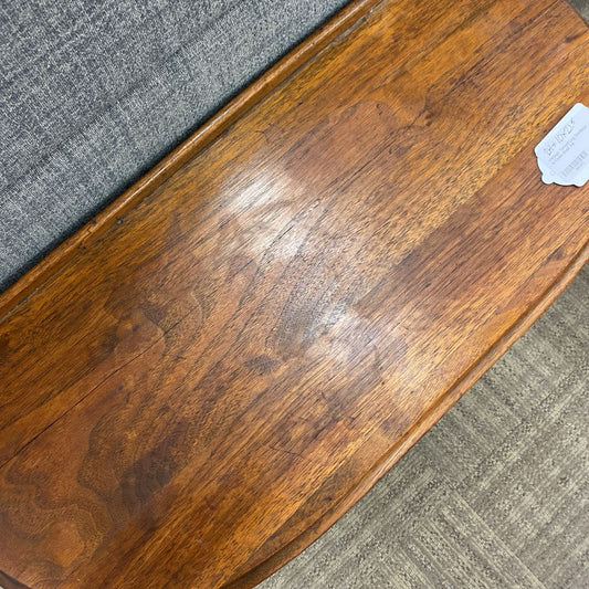 Vintage Turned Leg Demilune w/Open Shelf