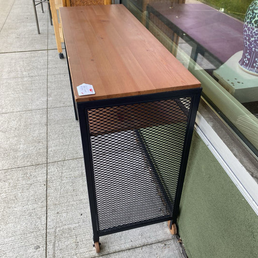 Black & Tan Metal & Wood Console /Desk