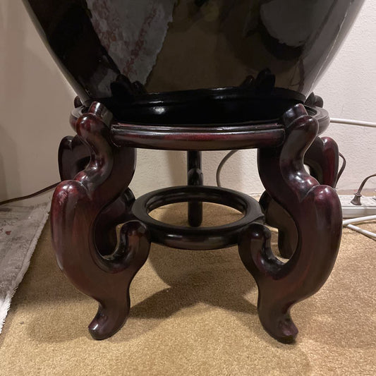 Black Large Vase on Stand