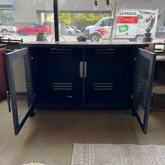 2 Door Glass Front Media Console