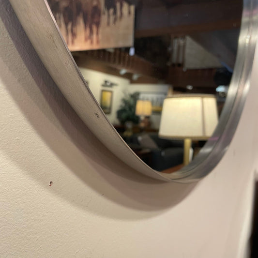 Lg. Stainless Steel Rim Round Mirror