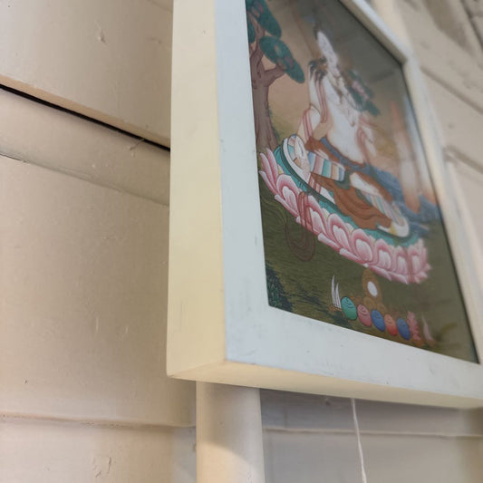 White Tara Thangka Painting On Silk