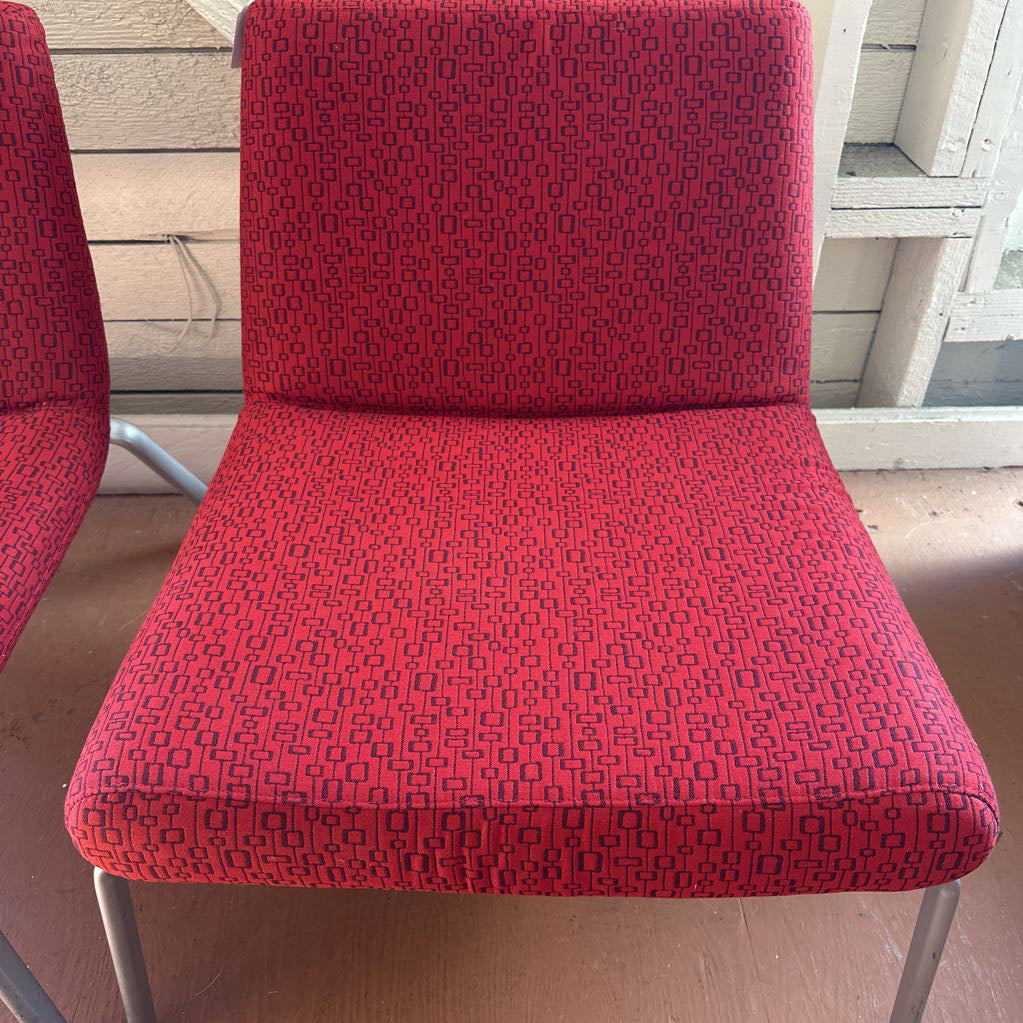 Red Patterned Accent Chair