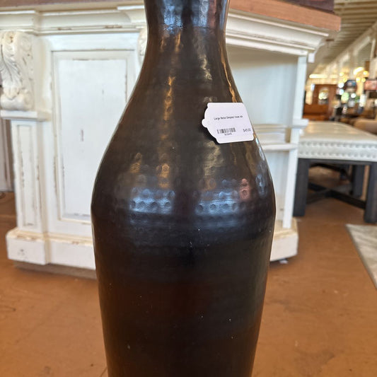 Large Metal Dimpled Vase
