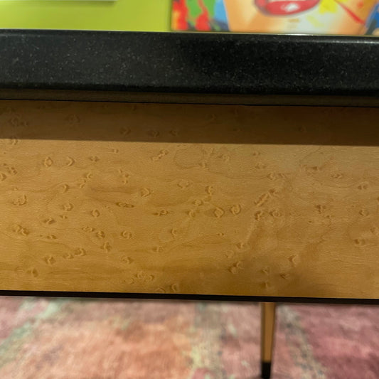 Stone Top Birds Eye Maple Base Square Coffee Table