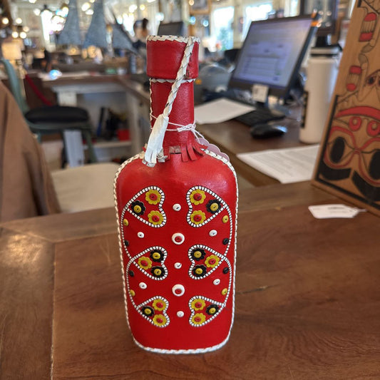Leather Beaded Flask