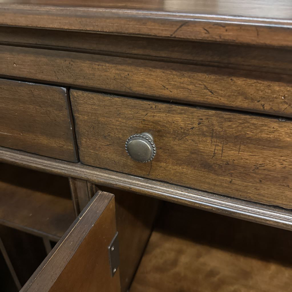 Tall Dark Wood 4 Door Hutch