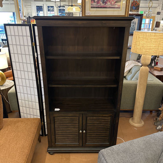 2 Door Dark Wood Bookcase C BOOKSHELVES
