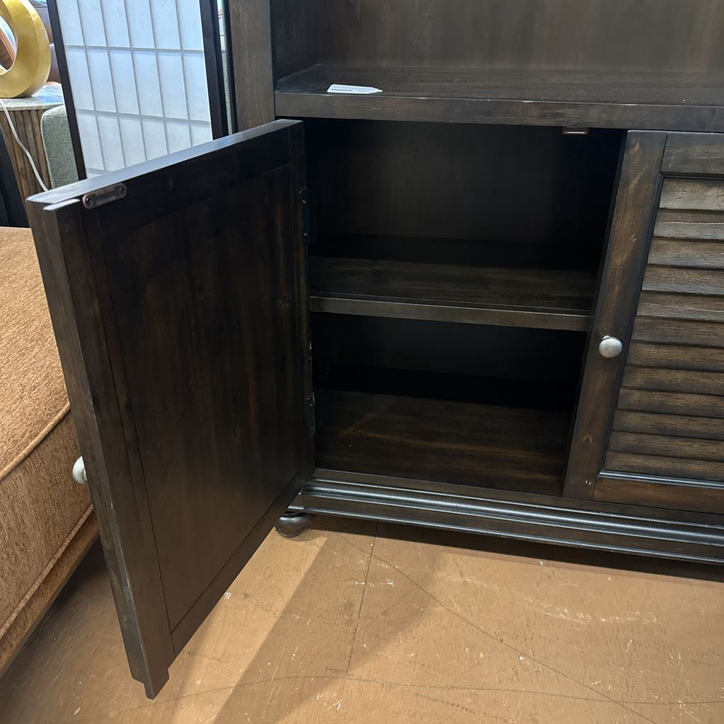 2 Door Dark Wood Bookcase