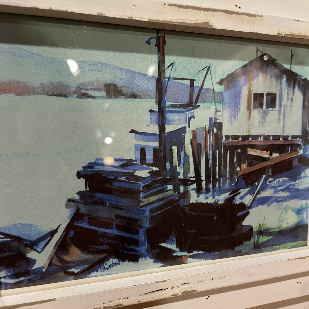 White Board with Two Seaside Art Vignetts--Long Beach, Wa Artist