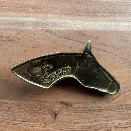 Vintage Colonial Williamsburg Brass Horsehead Clip