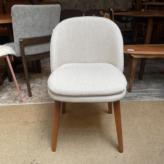 West Elm Cream Fabric MC Style Dining Chair