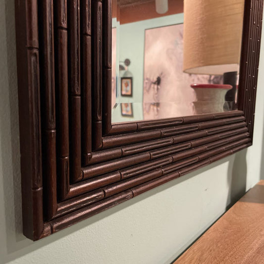Rectangular Mirror with Faux Bamboo Frame C MIRRORS