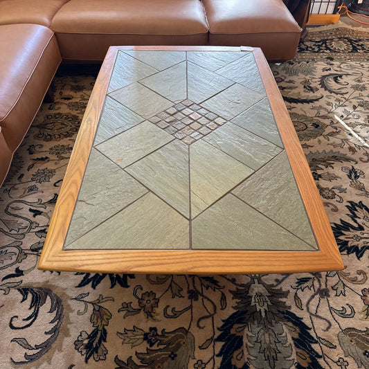 MC Oak Coffee Table w/ Tile Inlay